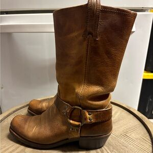 Frye Women’s Brown Leather Harness Boots Sz 10